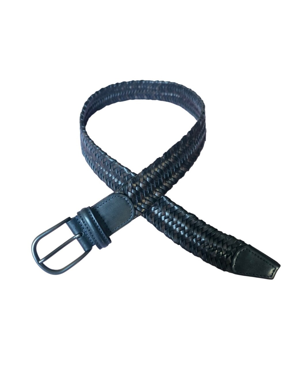 Anderson’s Made in Italy Black Braided Leather Belt – Woven Designer Belt
